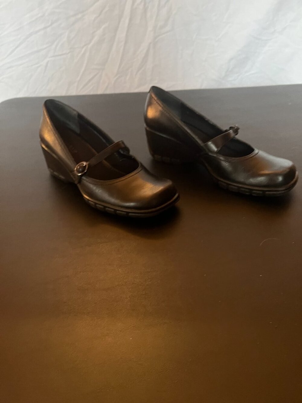 Nine West Size 8.5M Black Leather Slide-On Shoes